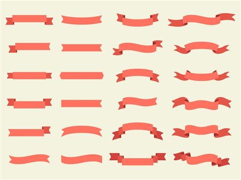 Premium Vector Vector Illustration Set Of Red Ribbons