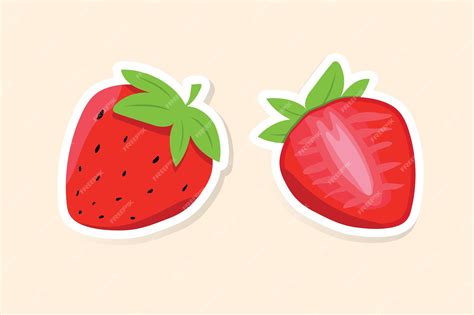 Premium Vector Vector Sticker Design With Strawberry Isolated