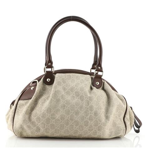 Gucci Sukey Boston Bag Gg Canvas At 1stdibs