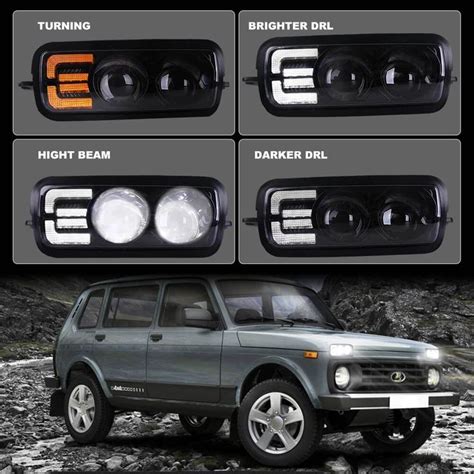 Front Fog Light High Beam Daytime Running Turn Signal For Lada Niva Ur