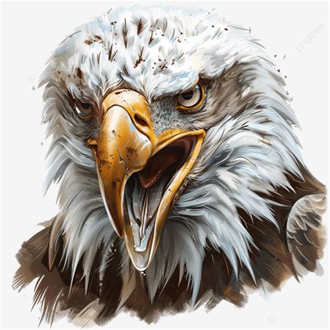 Angry Bald Eagle Artwork, Animals, Art, Artwork PNG Transparent Image ...