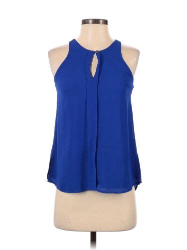 Naked Zebra Women Blue Sleeveless Blouse S Ebay