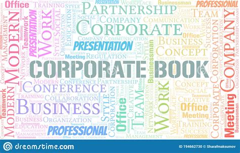 Corporate Book Vector Word Cloud Made With Text Only Stock