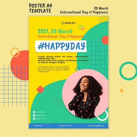 Free Psd International Day Of Happiness Poster