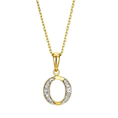 9k Gold Diamond Initial Pendant Letter O Item G3783