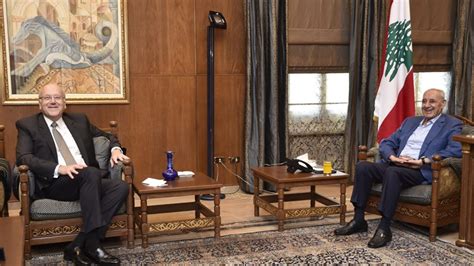 Speaker Berri Meets Caretaker Pm Mikati Lebanon