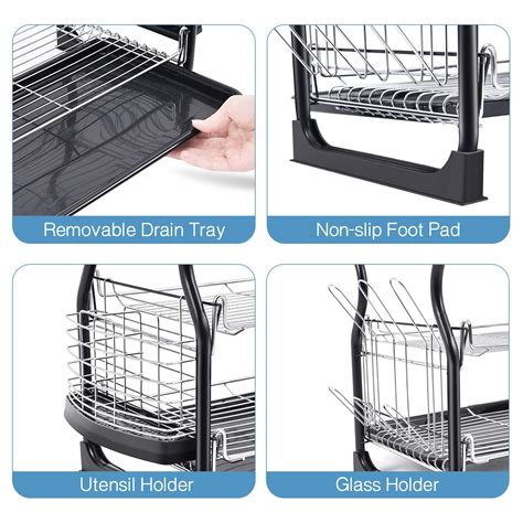 Buy Kingrack Dish Drainer 3 Tier Dish Rack Easy Assemble Large Capacity