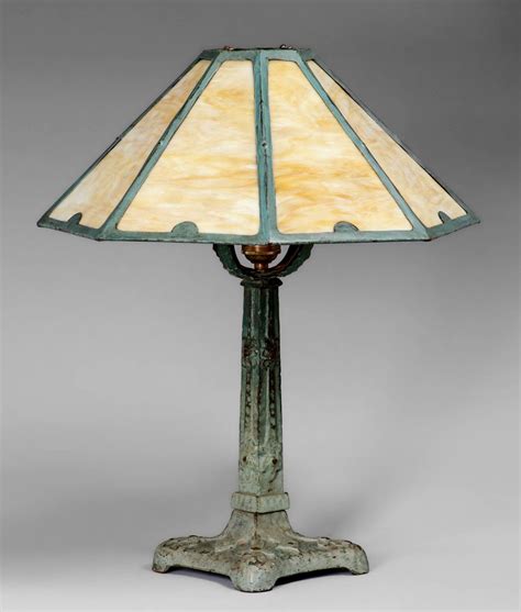 Bradley And Hubbard Hexagonal Slag Glass Lamp C1915 California