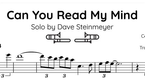 Dave Steinmeyer Trombone Solo Transcription Can You Read My Mind