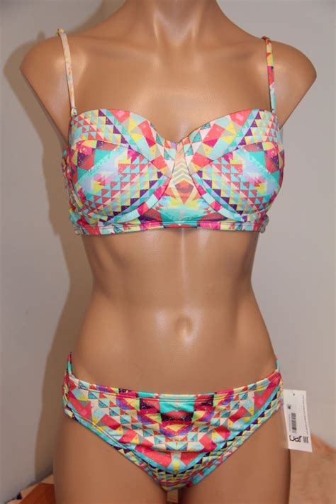 NWT Bar III Swimsuit Bikini 2pc Set Size S U Wire Tab Side EBay