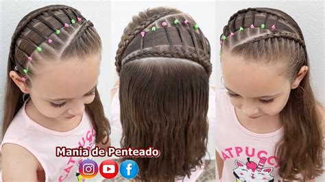 Penteado Infantil Trança Inversa Com Ligas Em Ponte Bridge Braid