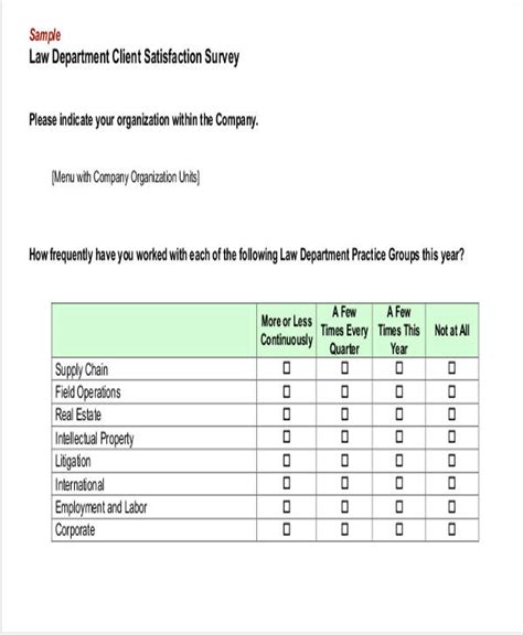 Free 60 Sample Survey Forms In Ms Word Pdf