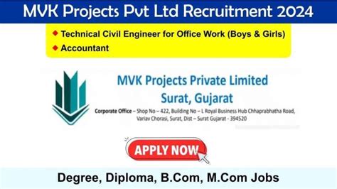 Mvk Projects Pvt Ltd Recruitment 2024 Hiring For Technical Civil