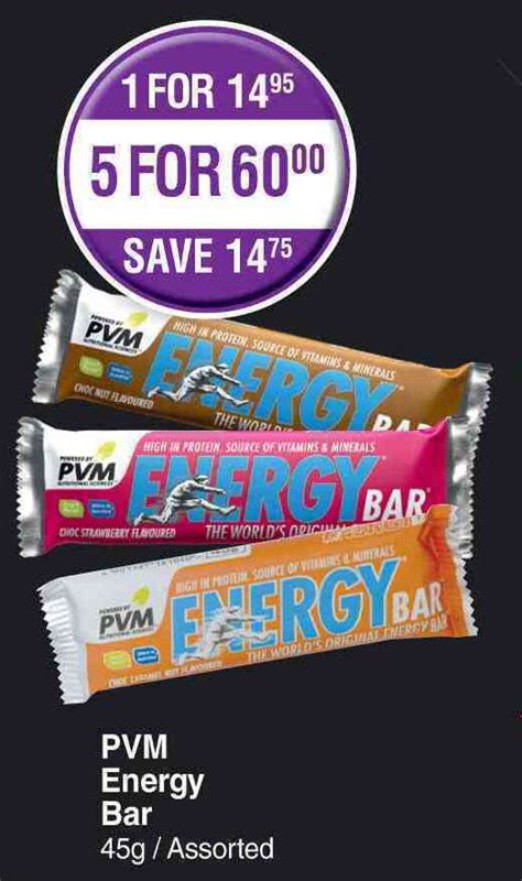 Pvm Energy Bar Assorted 45g Offer At Dis Chem