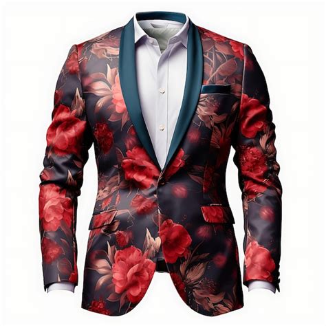 Premium Photo Design Of Blazer Velvet Floral Print Design Style For