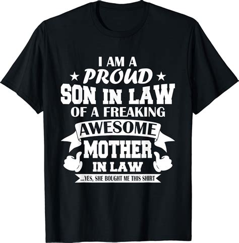 Proud Son In Law From Awesome Mother In Law Funny Son Inlaw T Shirt