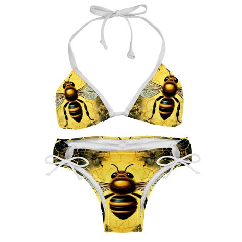 Honeybee Detachable Sponge Adjustable Strap Bikini Set Two Pack For