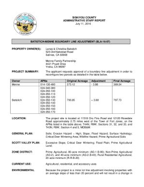 Fillable Online Boundary Line Adjustment Application Guide Siskiyou