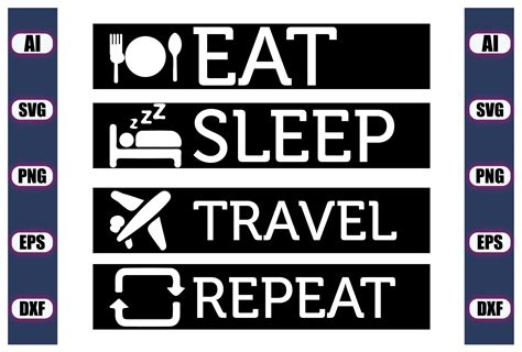 Eat Sleep Travel Repeat Graphic By Cricut House · Creative Fabrica