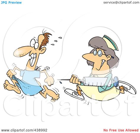 Royalty Free Rf Clip Art Illustration Of A Cartoon Nurse Chasing A