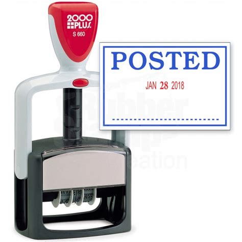 2000 Plus Heavy Duty Style 2 Color Date Stamp With Posted Self Inking