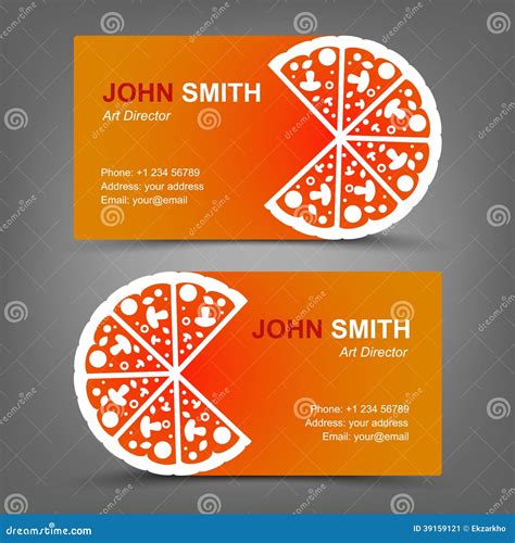 Carte De Visite Professionnelle De Visite Pizza Illustration De