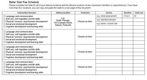 7 Free Fee Schedule Templates In Ms Word And Ms Excel