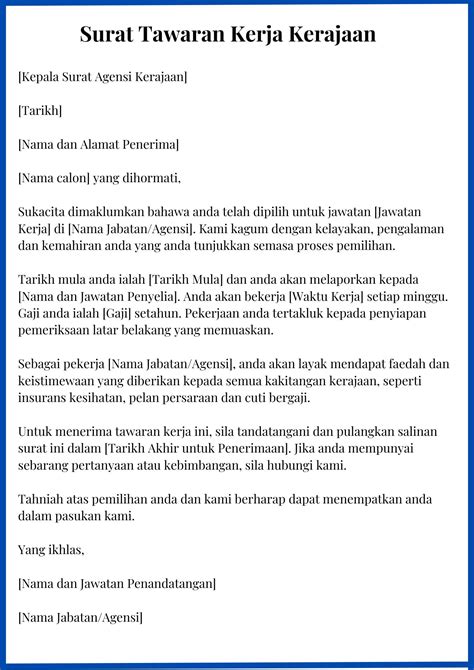 Surat Rasmi Kerajaan Format Dan Contoh Semua Jenis