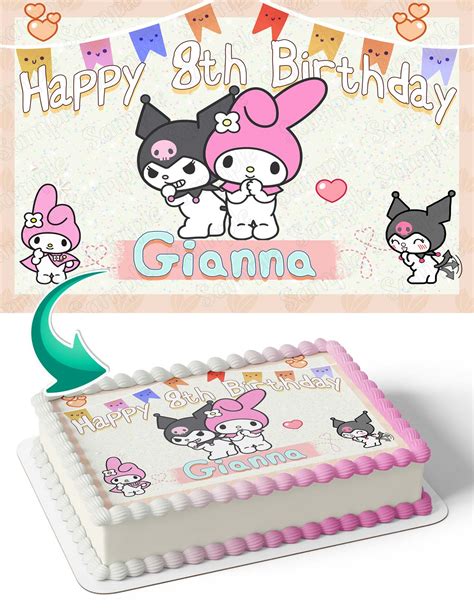 Kuromi And My Melody Hello Kitty Edible Cake Toppers Cakecery