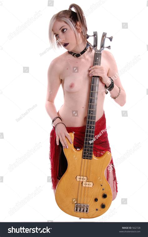 Nude Goth Rock Bass Player Kneeling Stock Photo Shutterstock