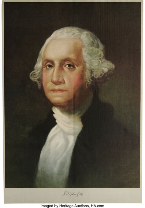 1932 George Washington Color Lithograph. Done after the painting by ...