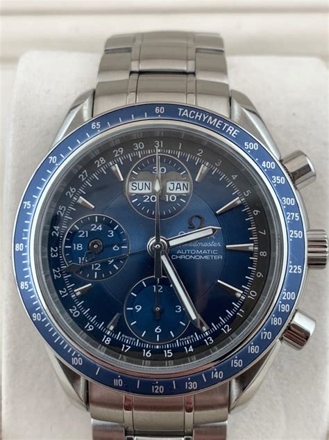 Omega Speedmaster Day Date Blue Dial Chronograph Watch