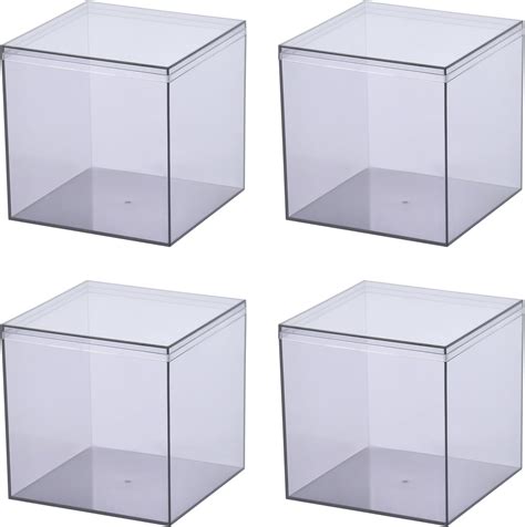 Amazon Dayaanee Clear Black Acrylic Plastic Square Cube Pack