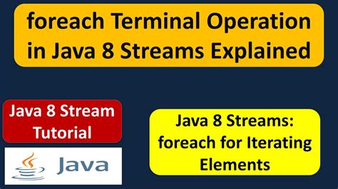 Foreach Terminal Operation In Java 8 Streams Explained Streams In Java 8 Youtube