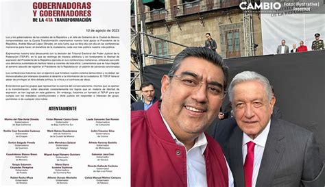 Sergio Salomón Y Gobernadores De Morena Respaldan A Amlo Tras Sanciones