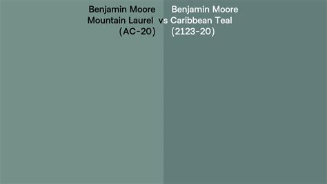 Benjamin Moore Mountain Laurel Vs Caribbean Teal Side By Side Comparison