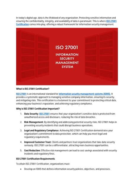 Iso 27001 Certification What You Need To Know To Get Started Pdf