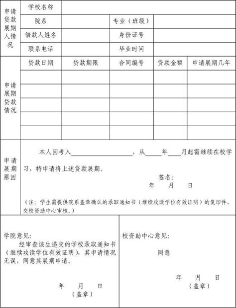 贷款展期申请表word文档在线阅读与下载无忧文档