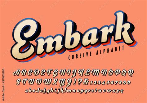 Embark Cursive Alphabet This Bold Script Alphabet Has A Heavy Weight