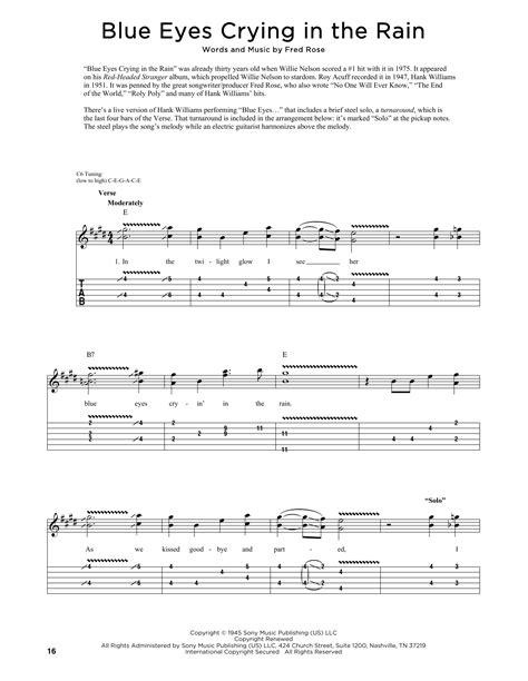 Blue Eyes Crying In The Rain by Willie Nelson - Guitar Tab - Guitar Instructor