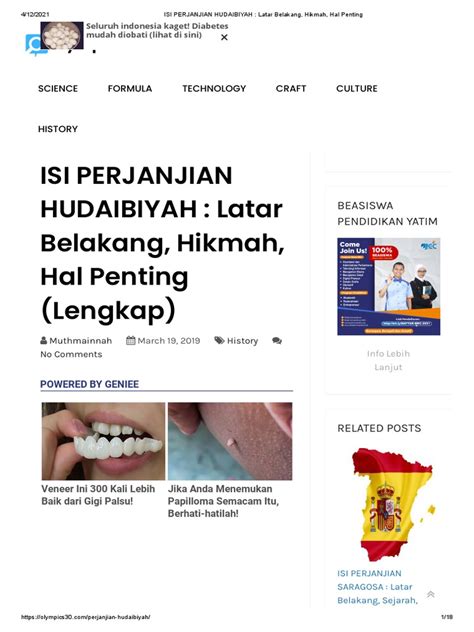 Isi Perjanjian Hudaibiyah Latar Belakang Hikmah Hal Penting Pdf