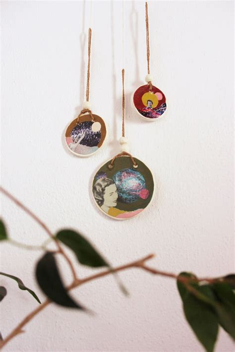 Set Of Collages On Clay Medallions To Hang Unique And Etsy