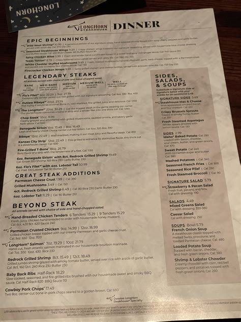 Longhorn Restaurant Menu Nutrition Besto Blog