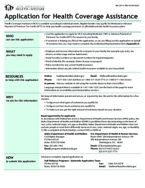 Fillable Online Health Coverage Assistance Hca Is Available According