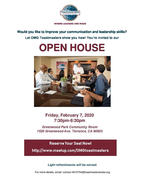 Omg Toastmasters Open House District One