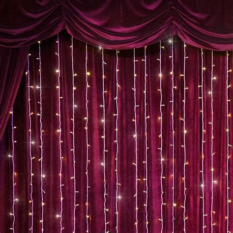 Curtain Lights Commercial LED Curtain Lights 12ft wide White Wire ...