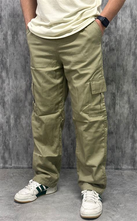 Calça Cargo Sarja Masculina Bege Mark Atacado