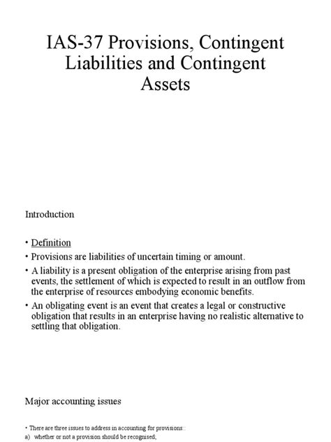 Ias 37 Provisions Contingent Liabilities And Contingent Assets Pdf