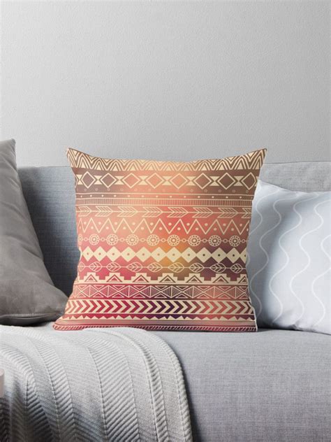 Throw Pillow Retro Abstract Geometric Traditional Aztec Pattern 01 By Bluelela Throw Pillows