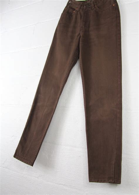 Brown High Waisted Jeans Women S Slim Skinny Levi S Size 5 25 Waist Made In The Usa